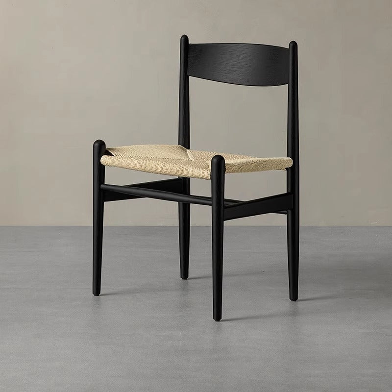 White ash paper cord dining chair