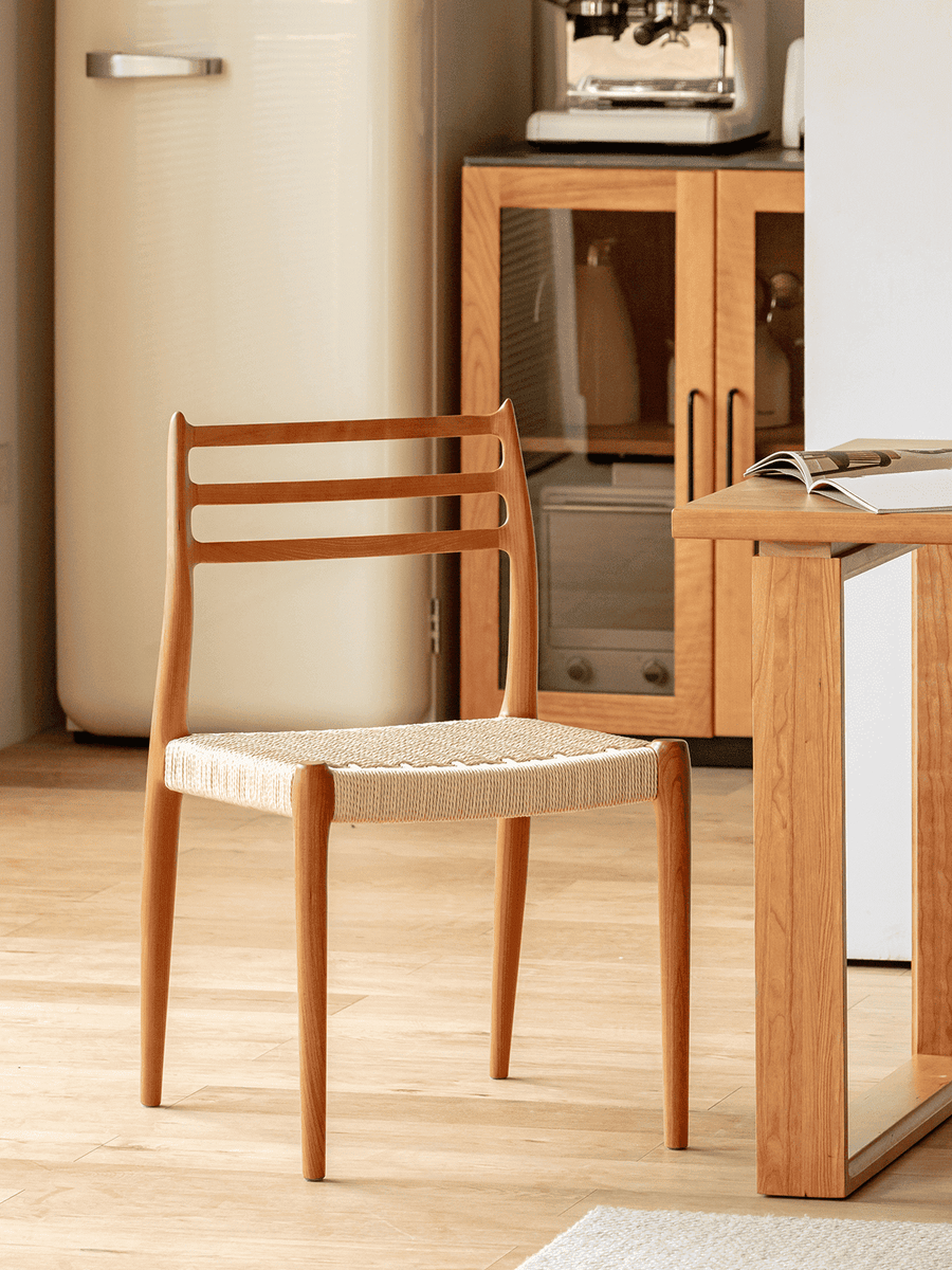 Cherry wood Natural style cherry wood dining chair
