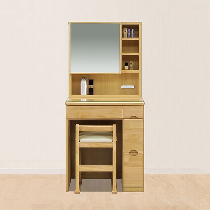 Natural wood one-sided mirror dresser (AST60 NA)