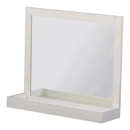 A large tabletop mirror (white) that is convenient for your desk or entryway