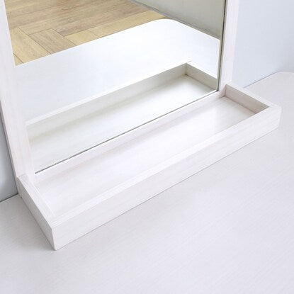 A large tabletop mirror (white) that is convenient for your desk or entryway