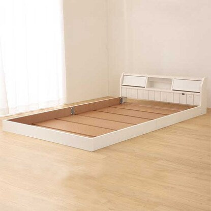 Flap door floor bed frame (S WH)