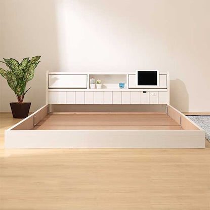 Flap door floor bed frame (SD WH)