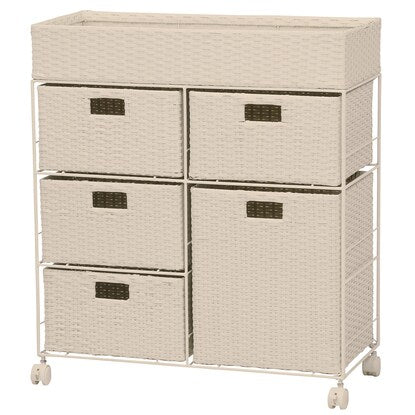 Laundry Chest, Multi, 5 Drawers, White (RAN-2417)