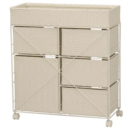 Laundry Chest, Multi, 5 Drawers, White (RAN-2417)