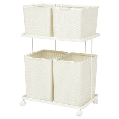 Water-resistant laundry storage (square, 4-basket, white)