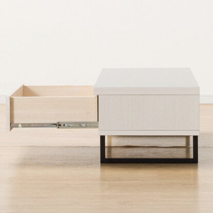 Center table with marble-like drawers (white)