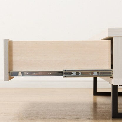 Center table with marble-like drawers (white)