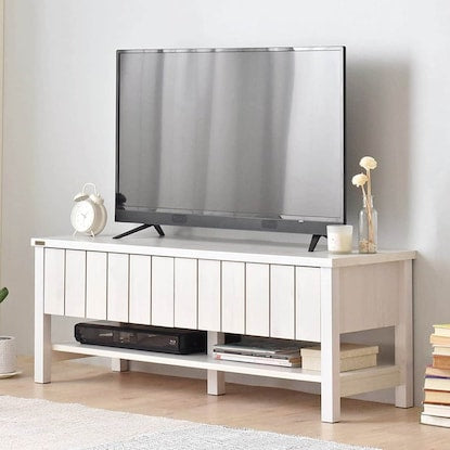 Natural wood TV stand with a natural feel (lowboard width 118cm WH)