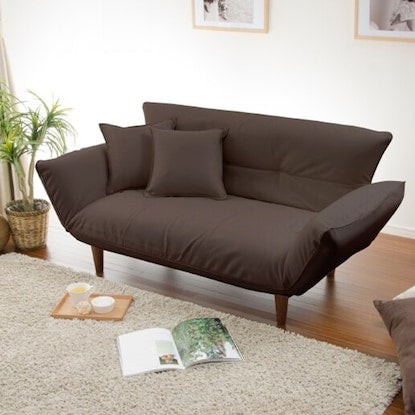 2-seater couch with 2 cushions (faux leather, BR)