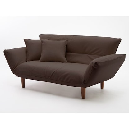 2-seater couch with 2 cushions (faux leather, BR)