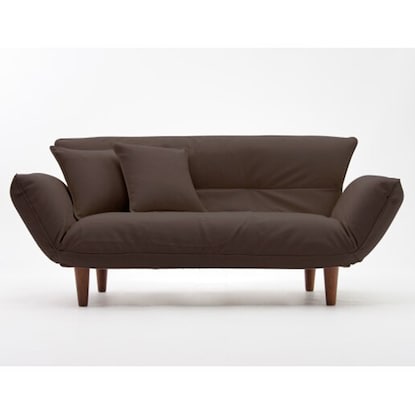 2-seater couch with 2 cushions (faux leather, BR)