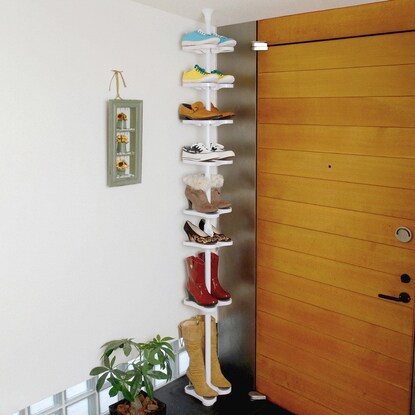 One-touch shoe rack, 8 shelves