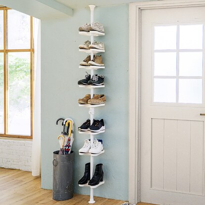 One-touch shoe rack, 8 shelves