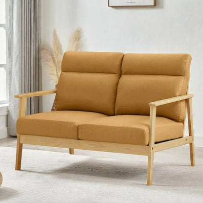 2-seater Nordic-style synthetic leather sofa (AX-1820 CA)