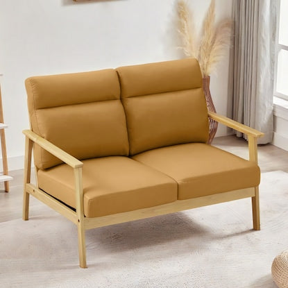 2-seater Nordic-style synthetic leather sofa (AX-1820 CA)