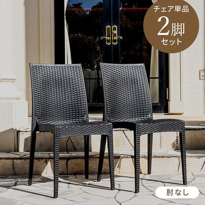 Rattan style garden chairs, set of 2 without armrests (PXY)