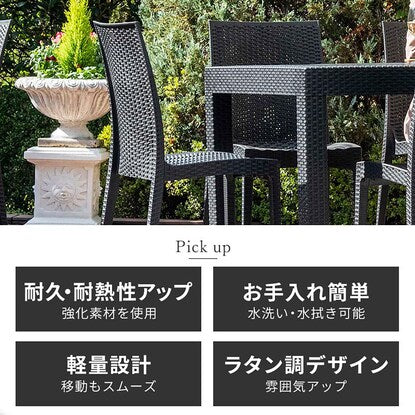 Rattan style garden chairs, set of 2 without armrests (PXY)