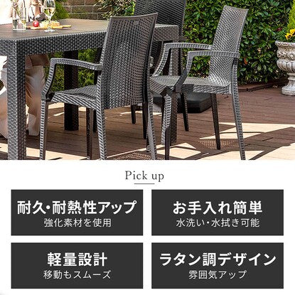 Rattan style garden chair with armrests, set of 2 (PXY)