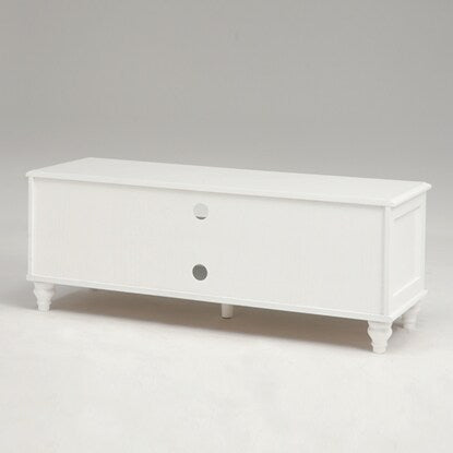 French antique white shabby TV stand (width 120cm)