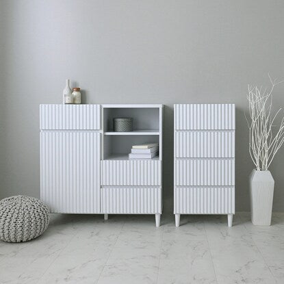 Smooth corrugated cabinet (width 89cm WH)