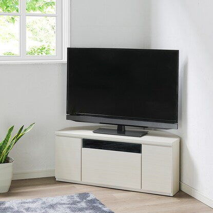 Corner TV stand with easy angle adjustment (NGS WH)