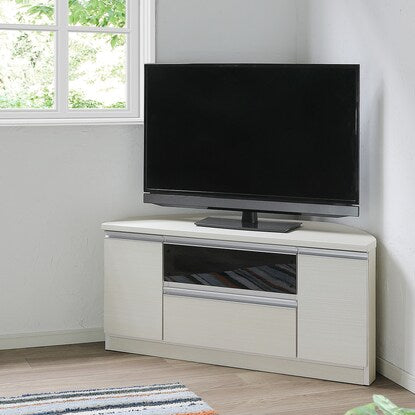 Corner TV stand with easy angle adjustment (FIT WH)