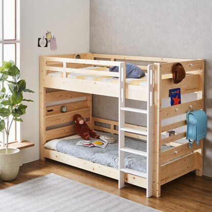 Sturdy bunk bed, small single short size (TN01 NA/WH)