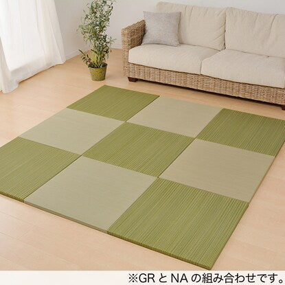 Easy to handle 65cm square unit tatami mats. (Set of 2, green)