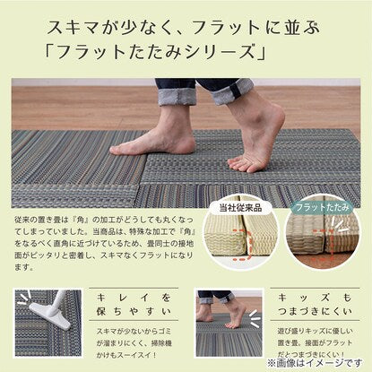 Unit tatami mats with joints that are difficult to trip over. (Set of 2, natural)