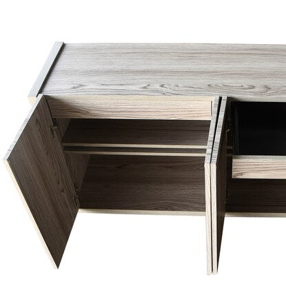 Woodgrain simple cabinet (width 149.5cm LGY)