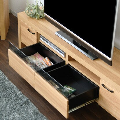 Oak pattern TV stand (width 179.5cm NA)