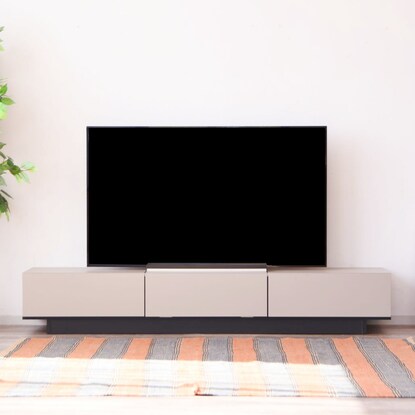A simple lowboard in beige color (width 180cm)