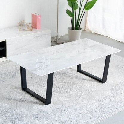 Glossy marble center table (WH)