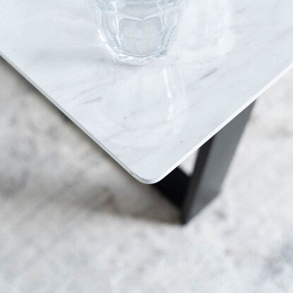 Glossy marble center table (WH)