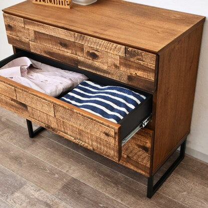 Acacia wood vintage style living chest (width 80cm)