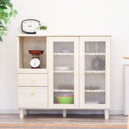 A cute and grown-up kitchen counter (105cm wide, white)