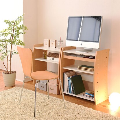 4-way computer desk (WHNA) that can be freely installed either vertically or horizontally