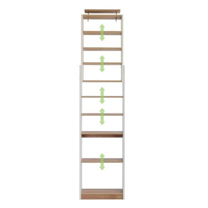 Safe wall-mounted bookshelf Height 184cm - Maximum height 270cm (60cm)