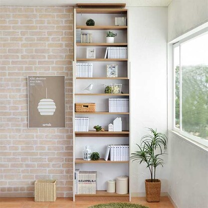 Safe wall-mounted bookshelf Height 184cm - Maximum height 270cm (75cm)