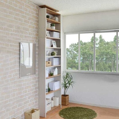 Safe wall-mounted bookshelf Height 184cm - Maximum height 270cm (75cm)