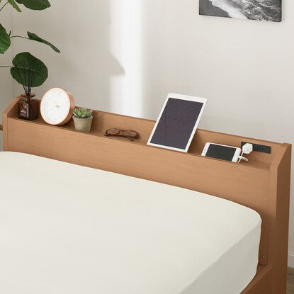 Semi-double bed frame with spill-proof shelf (MBR)