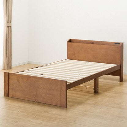 Semi-double bed frame with spill-proof shelf (MBR)