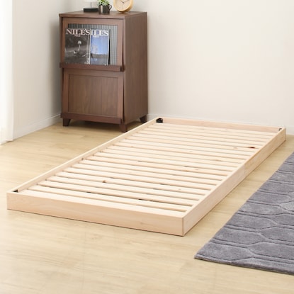 Single all-cypress slat bed frame (N-NTL)