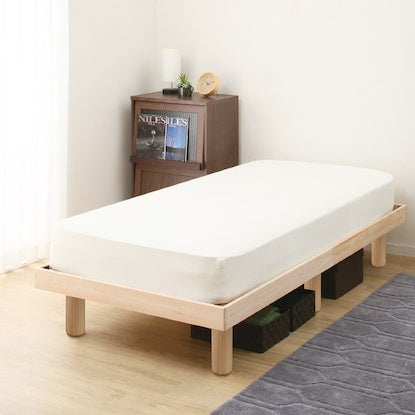 Single all-cypress slat bed frame (N-NTL)