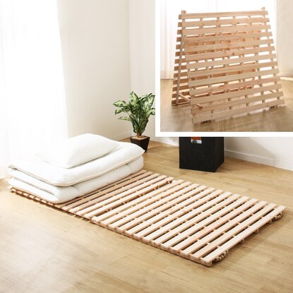 Semi-double 2-fold cypress slat bed