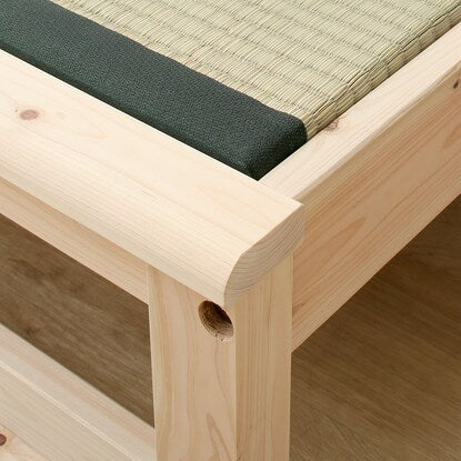 Double shelf Hinoki igusa bed frame (with power outlet)