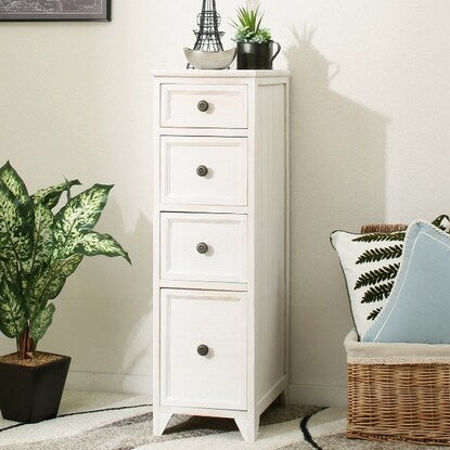 White Shabby Slim Chest (25 WH)