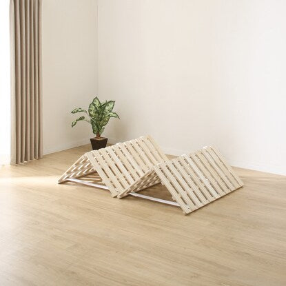 Single 4-fold paulownia wood slat bed (CP4)