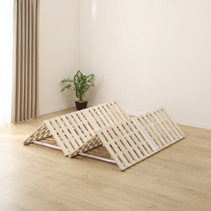 Double 4-fold paulownia wood slat bed (CP4)